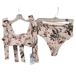 3LL byDaniella Batlle Womens XS: Blush Floral Secret Garden Bikini NWT